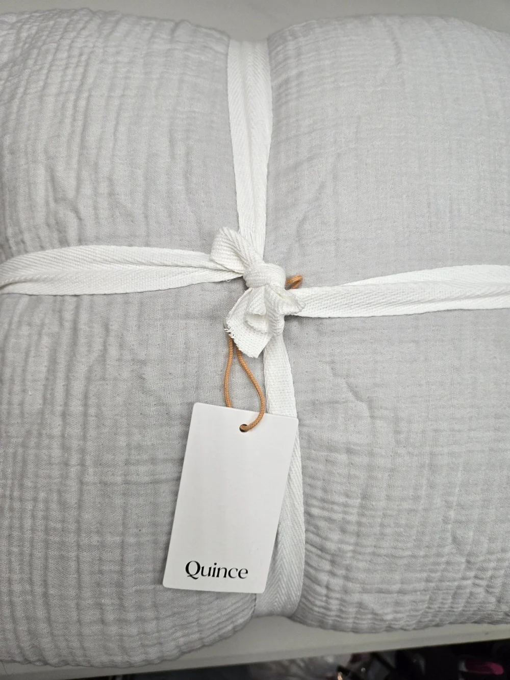 NWT QUINCE Organic Cotton Gauze Duvet Cover King/Cal King Light Grey 8547